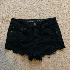 high wasted black shorts